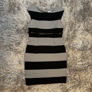 Bold Stripe Sleeveless A-Line Dress - Calvin Klein